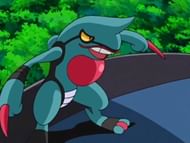 Saturn's Toxicroak in the anime (Image via The Pokemon Company)
